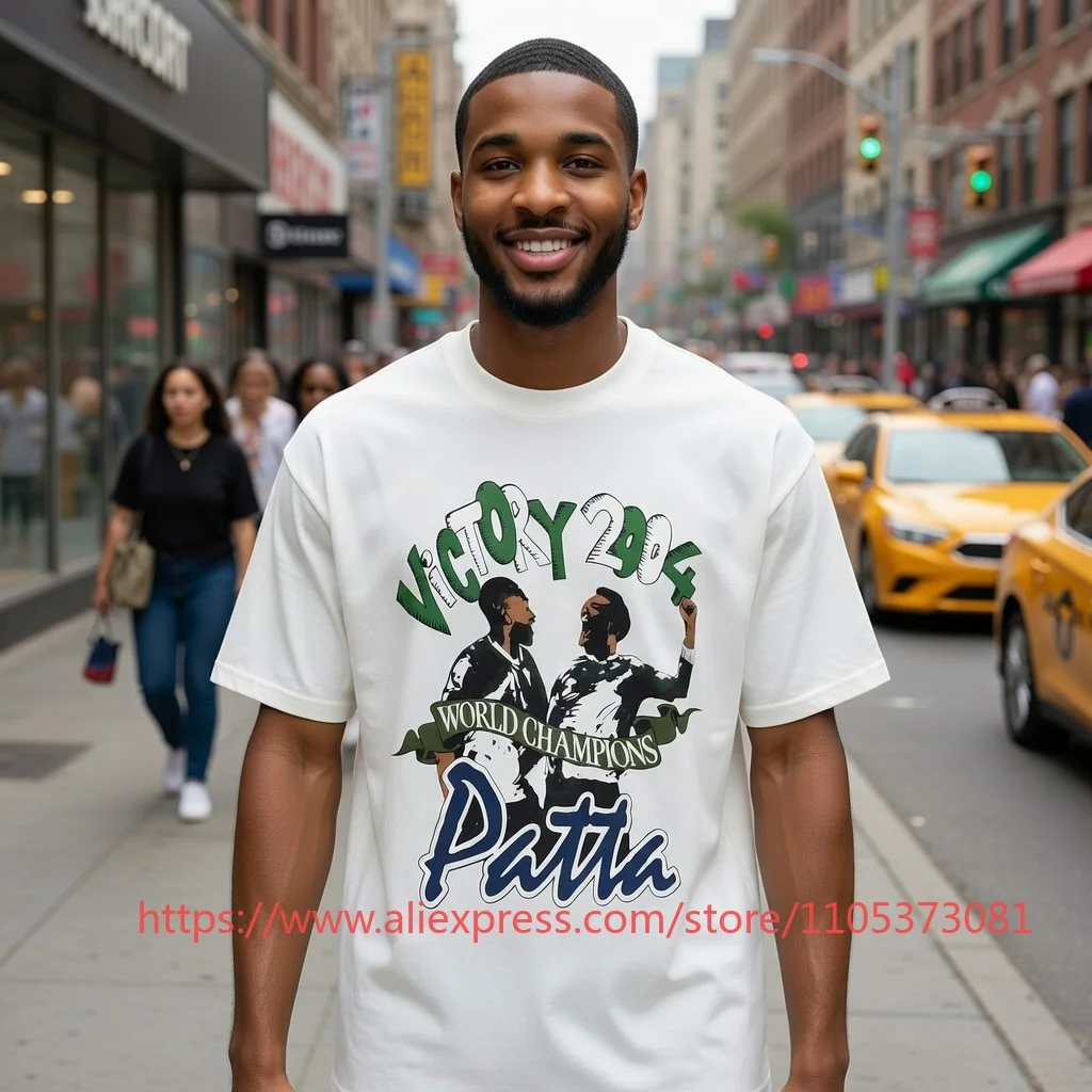 Patta Victory 204 World Champions Graphic T-Shirt Men Women Oversized Streetwear Tee 2026