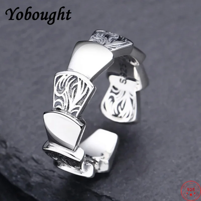 Genuine s925 sterling silver rings for women men new fashion contrast colors eternal rattan dragon scale jewelry wholesale