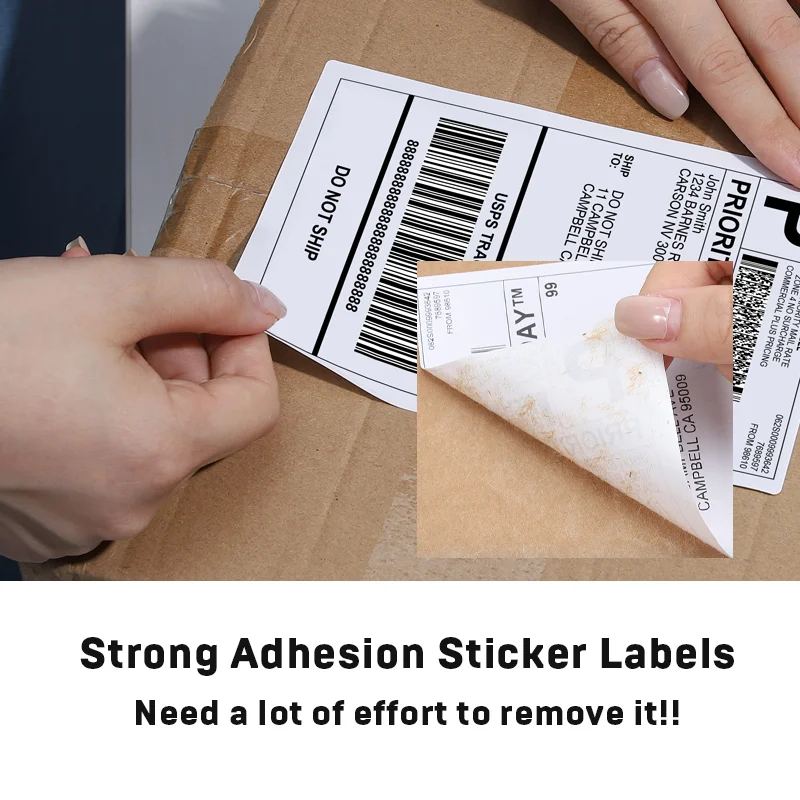 4x6 inci label termal langsung 500 label Per bertumpuk-label perekat kuat tahan terhadap air & minyak untuk label pengiriman