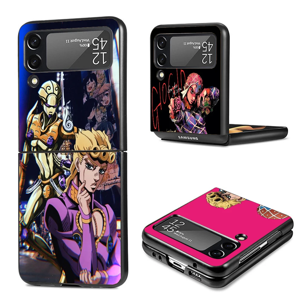 JoJo Bizarre Adventure Golden Wind Phone Case For Samsung Galaxy Z Flip6 5G Flip5 Flip4 Flip3 ZFlip 6 3 4 5 Hard PC shockproof B