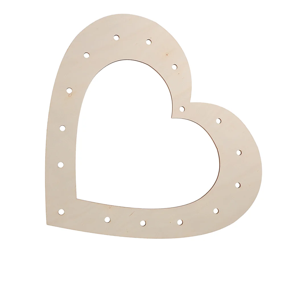 

Wreath Heart Ornament Garland Base Shaped Twig Punch Hole Wood Painting Craft Frame
