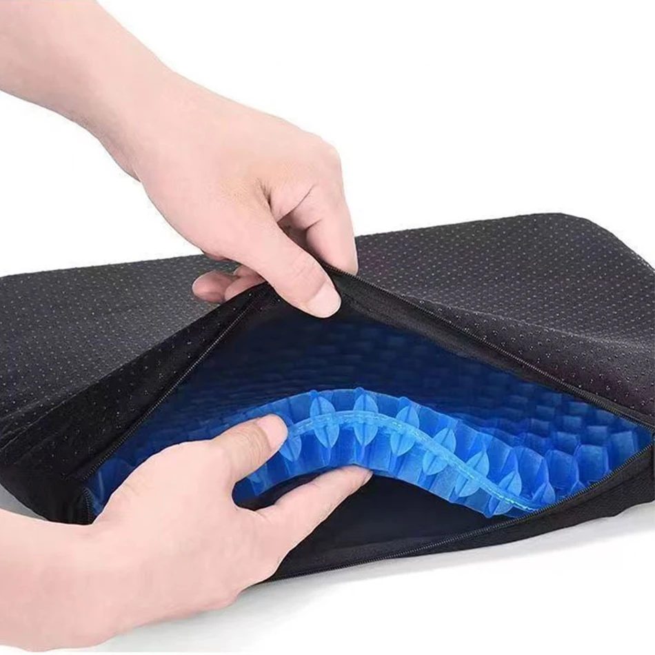 

Double Faced Honeycomb Cushion Gel Cooling Breathable Comfortable Easy To Clean Non-Slip Cover For Home Office Car Wheelchair