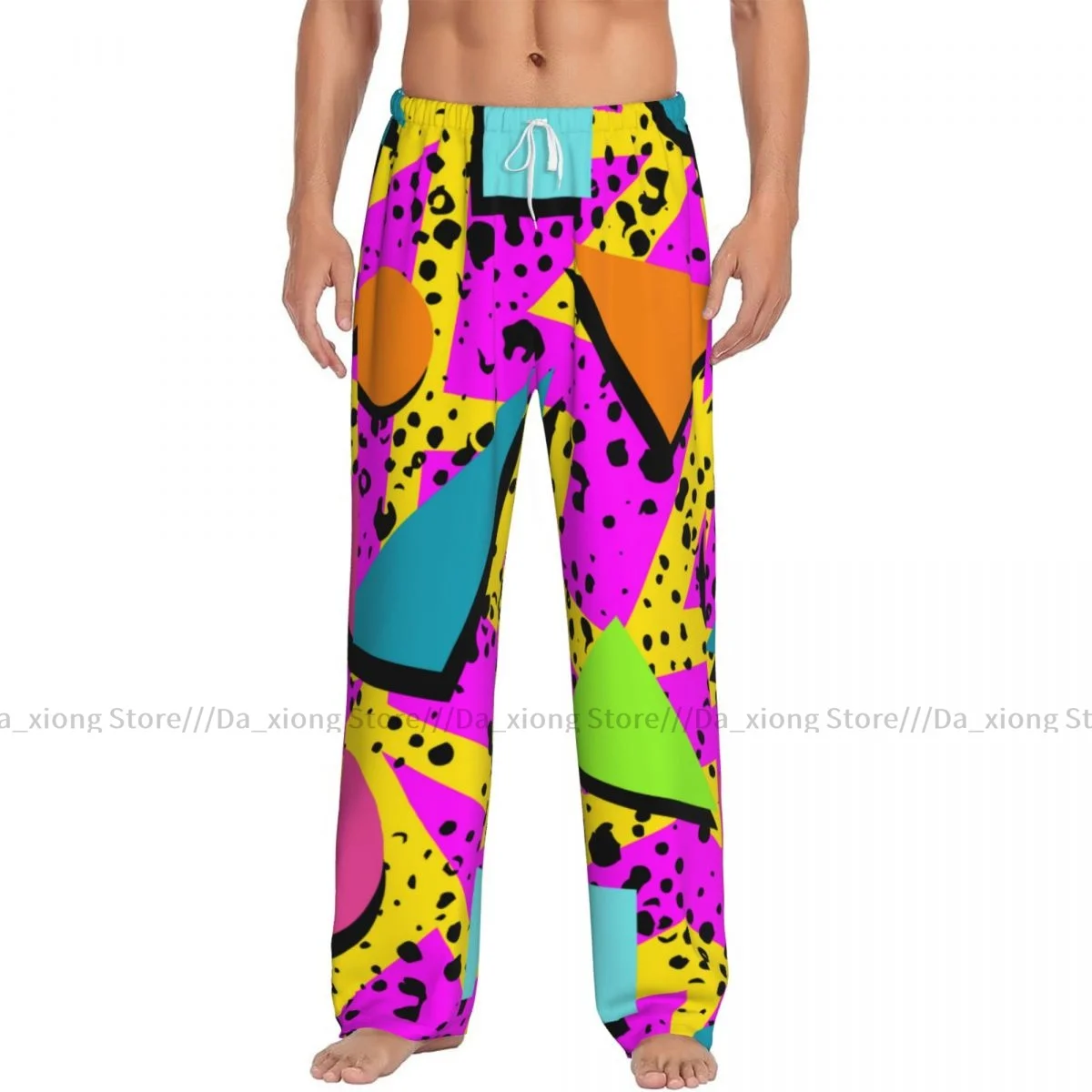 Men Sleep Bottoms Male Lounge Trousers Men's Abstract Colorful Geometry Pattern Pajama Pants