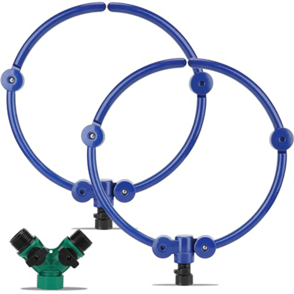 2PCS Expandable Tree Watering System 13 Inch Round Sprinkler Ring Plastic Drip Irrigation Tool For Outdoor Garden Plant Care