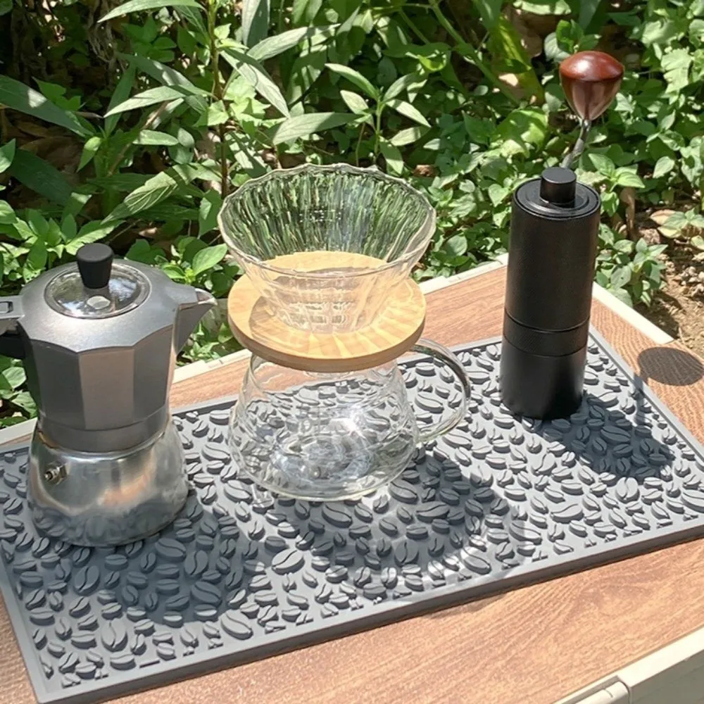 

Silicone Coffee Bean Mat Waterproof Non-slip Anti-Slip Pad Thermal Insulation Coffee Accessories Bar Counter Mat Tea Station