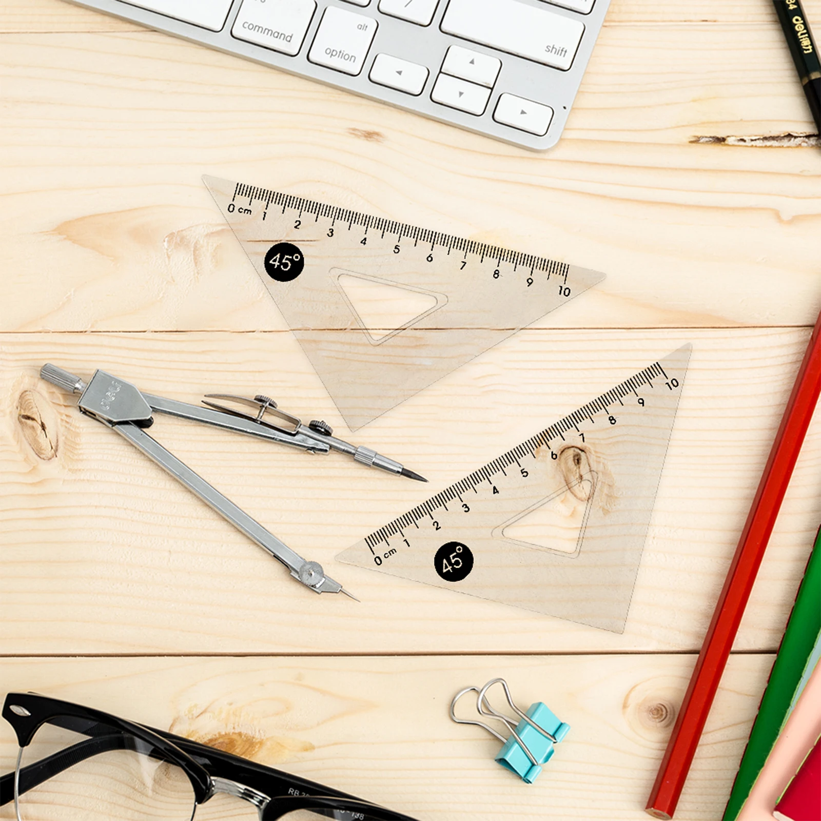 

12 Pcs Tools Triangle Ruler Measurement Staff Drawing Measuring Rulers for Advertising Office