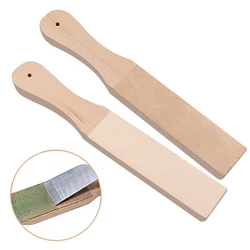 Wooden Handle Leather Sharpening Handmade Razors Polishing Board For Razor Knives Double Sided Home Sharpening Tool