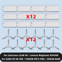 Compatible For Liectroux LILIN X6 / GARLYN SR-900 / PURON PR12 PRO / ZEDAR R600 / Lenoxx Magivaac RV4500 Parts Side Brush Filter