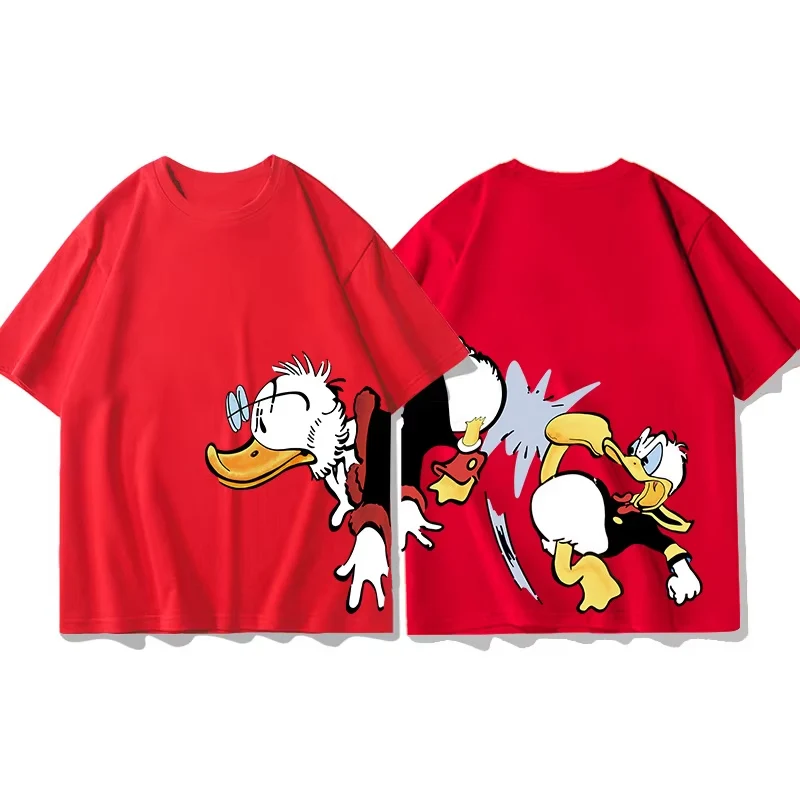 

Outdoor Casual Disney Donald Duck High Quality Kids Clothes Parent-Child Short Sleeved Street Fashion Children's Clothing Tops