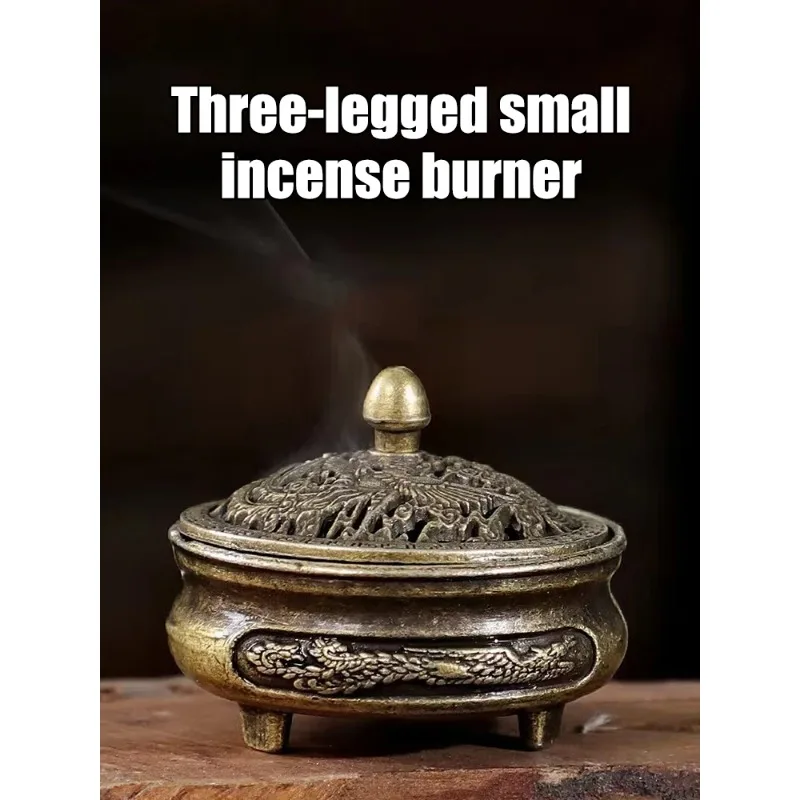 

Мини-курильница Dragon Phoenix — кастрюля для ароматерапии на трех ножках с антипригарным покрытием для порошка, традиционный китайский дизайн