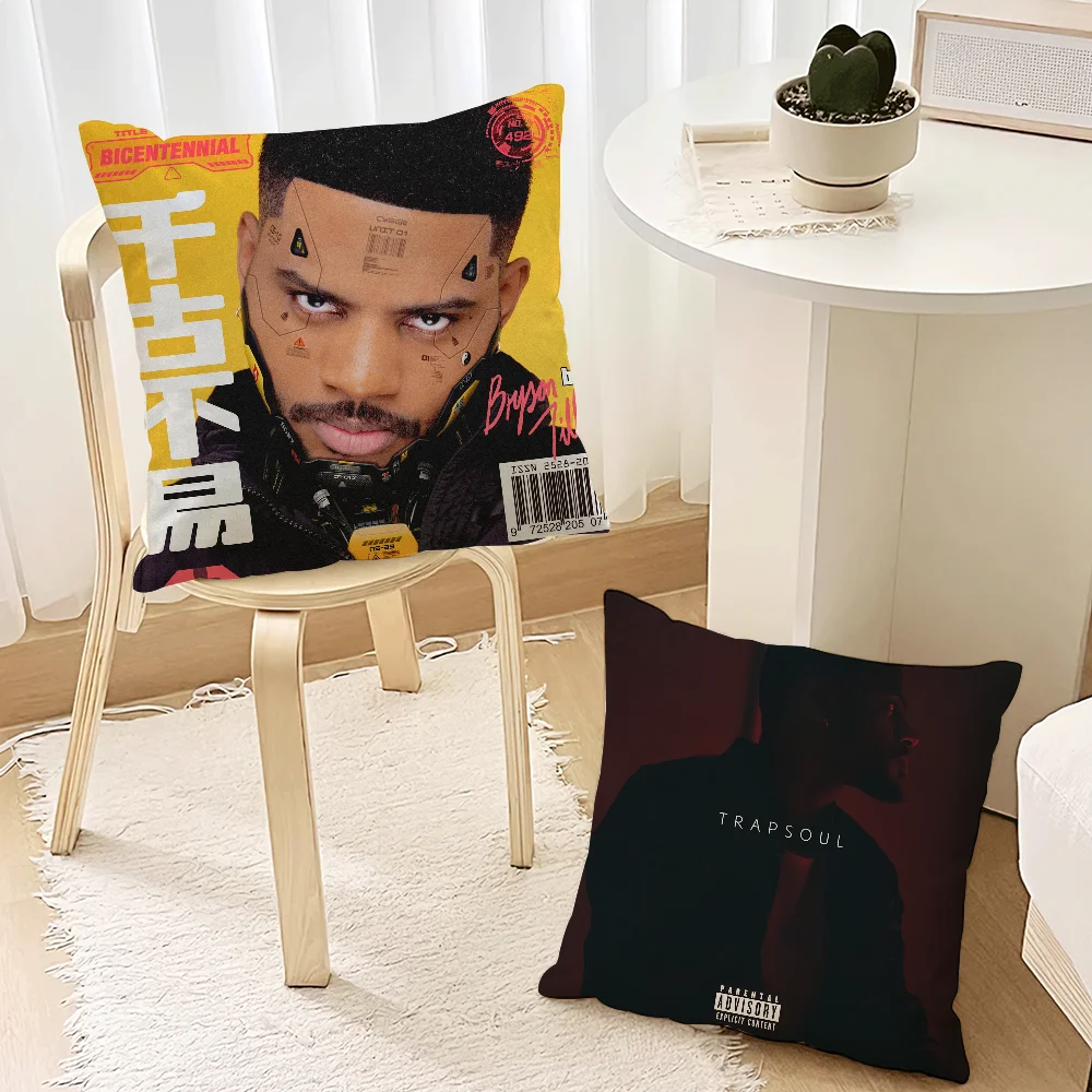 Rapper Bryson Tiller Trapsoul cushion For Bedroom Car Coffee Shop Room Soft and Living Room Sofa Decorative Pillow Cover Case