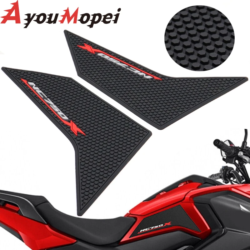 For HONDA NC 750 X nc750x NC750 2021 2022 2023 Rubber Side Fuel Tank Pad Protector Decal Gas Knee Pad Traction Pad Fuel Tank Pad