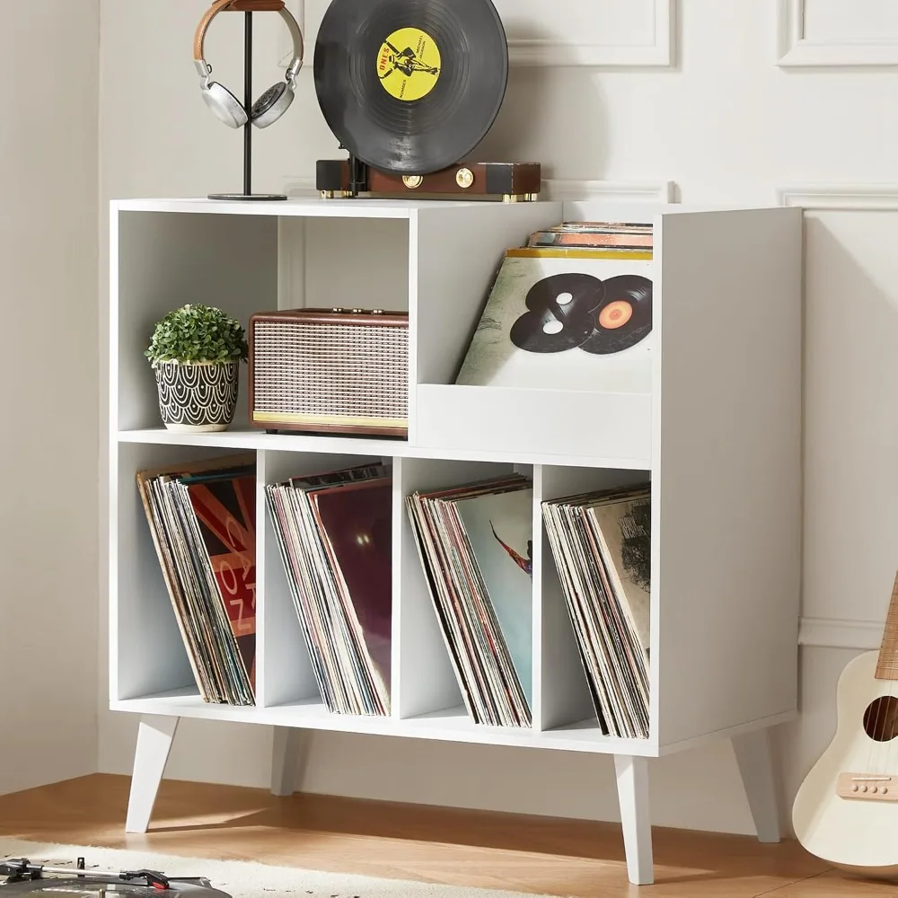 

Large Record Player Stand, Turntable Stand with Storage, Vinyl Record Holder with Display Area, Record Player Table Holds Up to