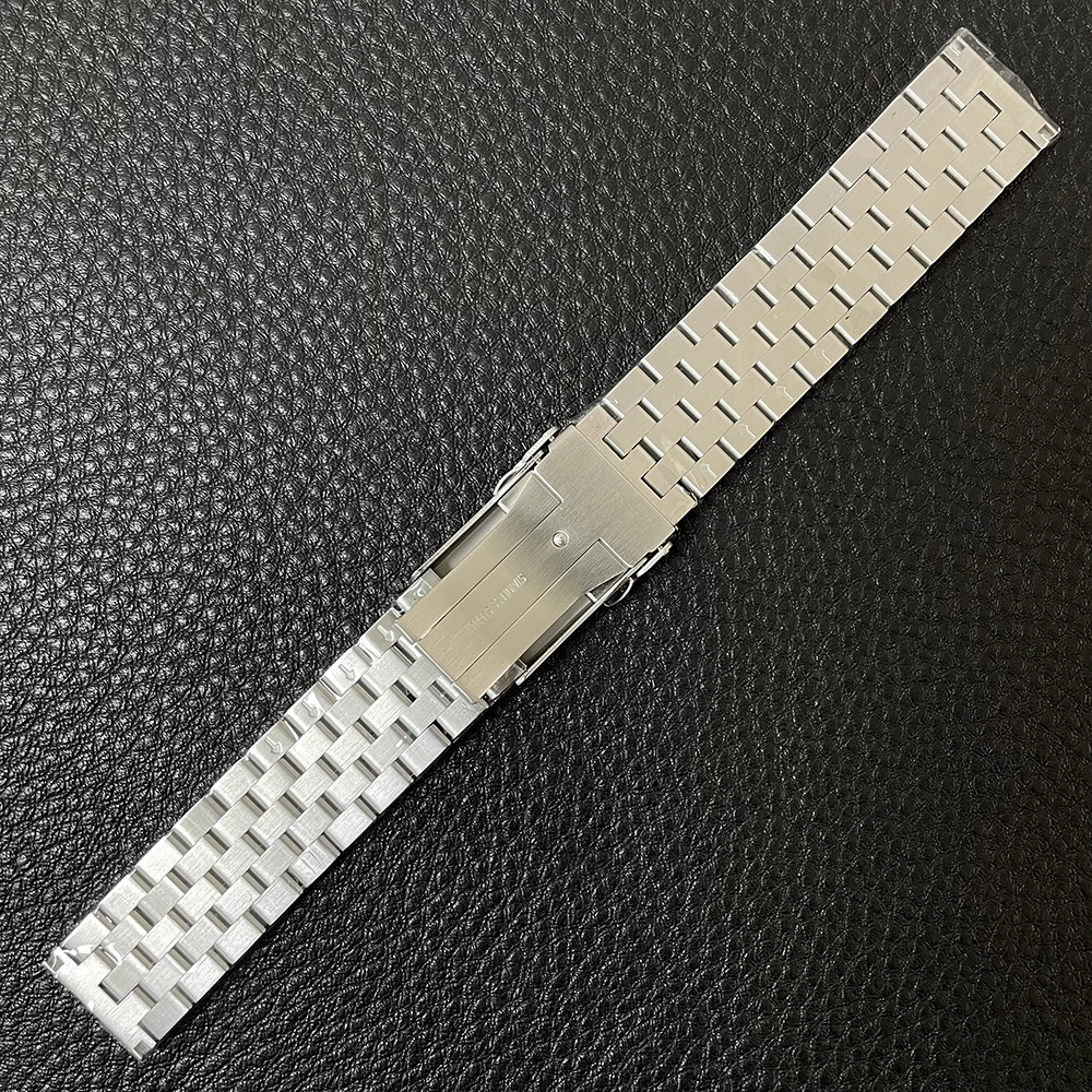 สายนาฬิกาสแตนเลสสตีลสตีลสตีลสตีลสตีลสตีลอย่างเป็นทางการความกว้าง22มม. พับได้ปลอดภัยหัวเข็มขัด SF764GD สายนาฬิกาปลายแบน