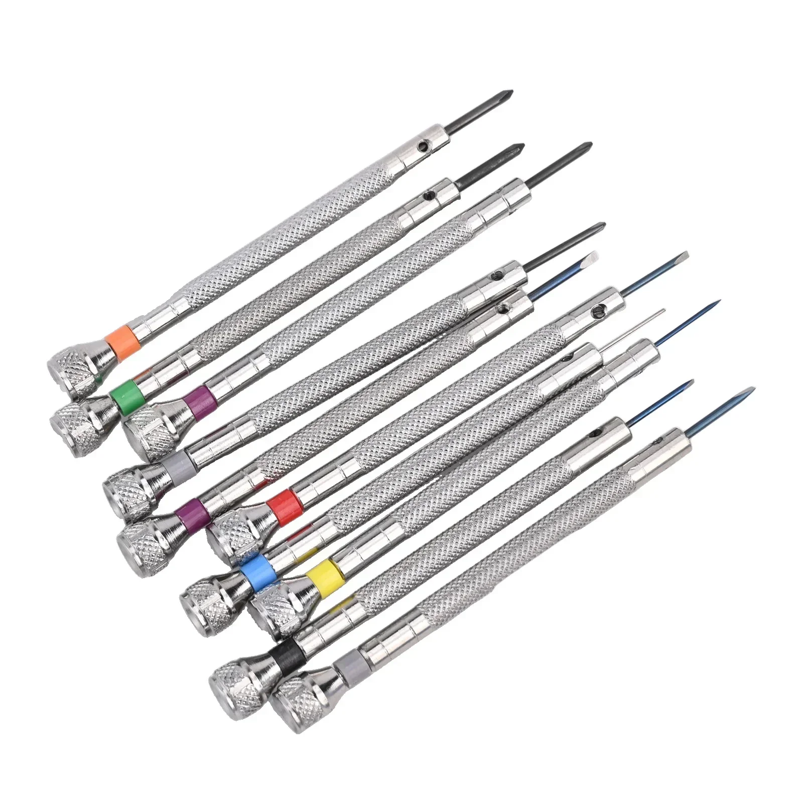 13PC 0.6-2.0mm Slotted Cross Screwdriver Set Professional Watchmakers Watch Repair Screwdrivers Tool Kit Slot Straight Flat Head