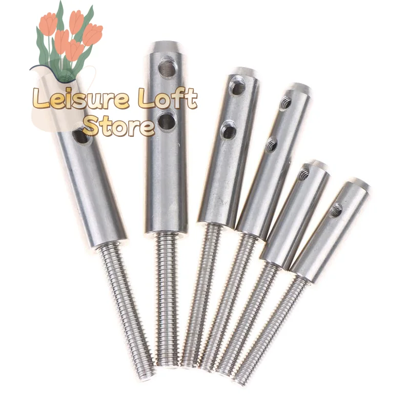 Stainless Threaded Stud Tension End Hardware 2PCS for 2-8MM Wire Rope Cable Railing for Balcony Deck Staircase