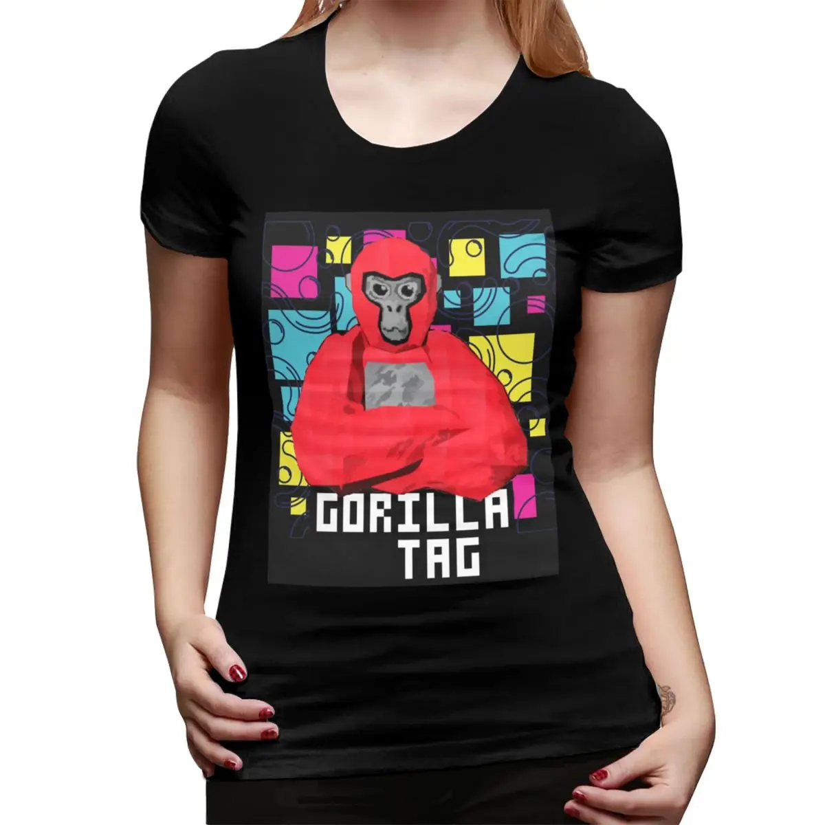

Gorilla Tag Cools Red T-Shirt for Women Round Neck Streetwear T Shirts Women's Tees Short Summer Clothes Tops