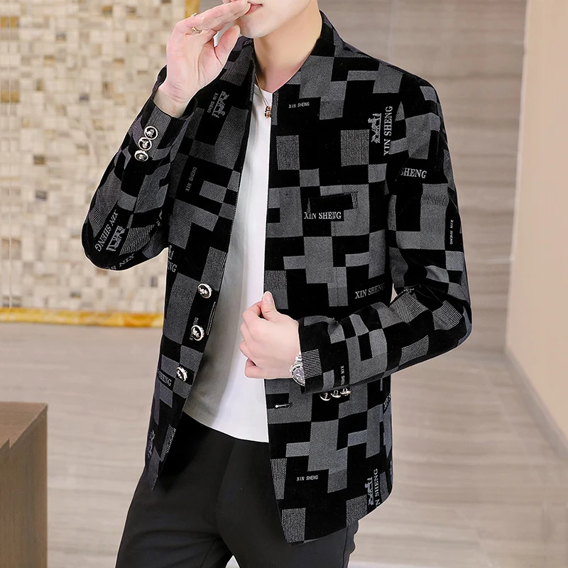 Zhongshan Jacket Jacket men's youth boutique fashion handsome slim new men's jacket casual spring and autumn suit trend