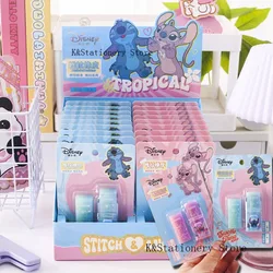 Cute Stitch Retrátil Lápis Eraser, Creative Press Borracha dos desenhos animados, Ferramenta de escrita, Papelaria escolar Kawaii para crianças