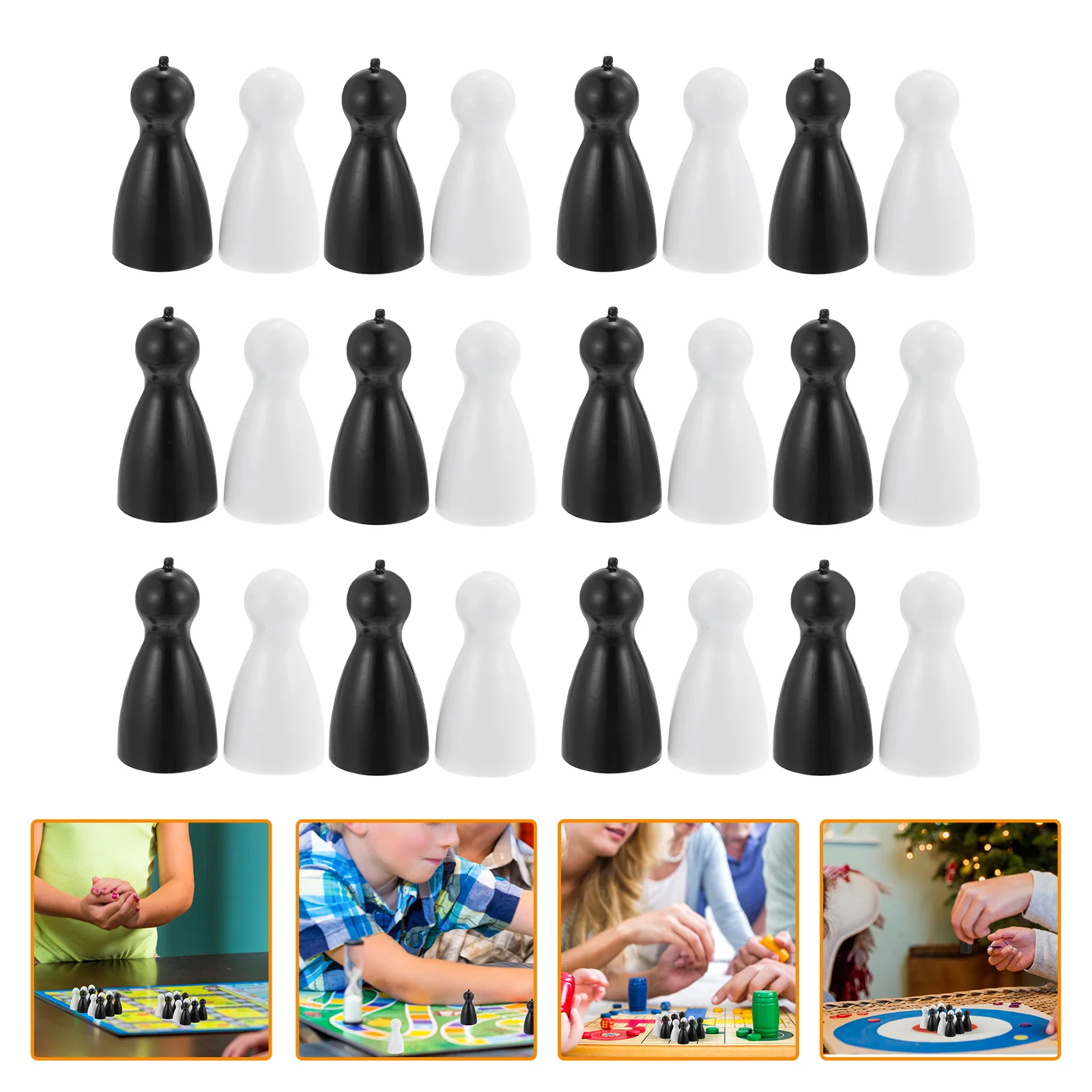 

40 Pcs Plastic Chess Pieces Jumping Toy Portable Checkerboard Game Chessman Educational Toy for Kids Replacements Set