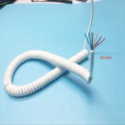 White Spring Cable Wire 8 Core 26 Awg/0.15mm Stretch 1 2 3 4 5 6 7 8 9 10 12 13 14 15 Meters Spiral Telescopic Wire