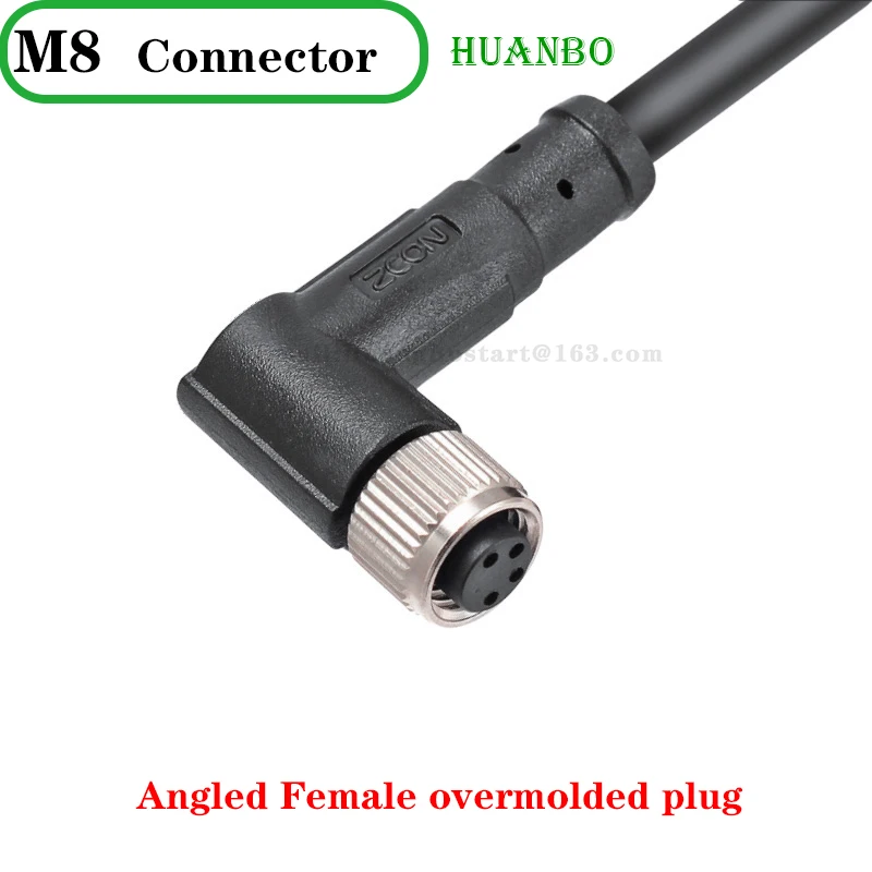M8 Double Plug 1M 2M PUR/PVC Cable 3 4 5 6 8 Pin Waterproof Sensor Connector Straight/Angle Aviation Male Female Plug Socket