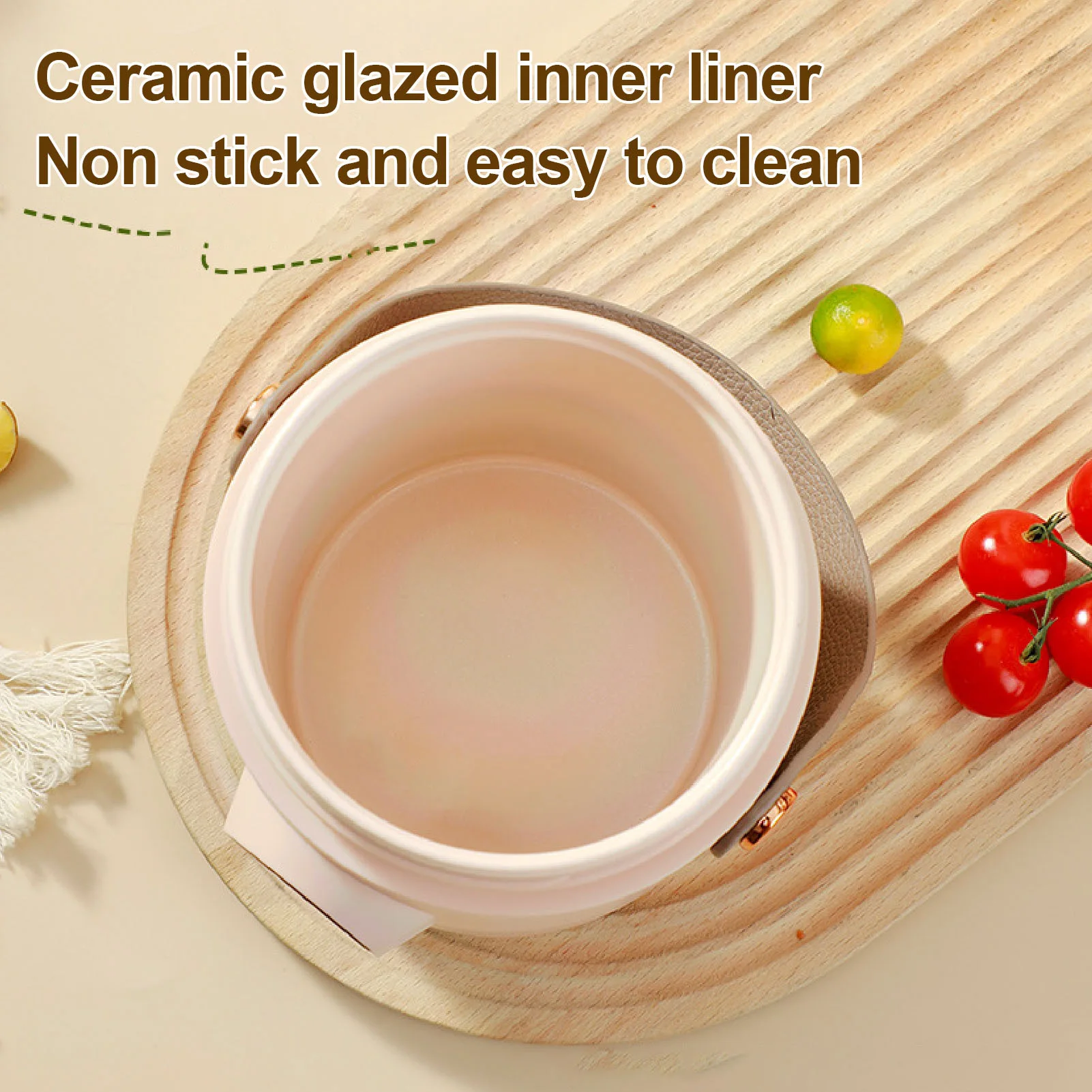 Mini Electric Cooker with Visual Lid Portable Stewing Cooking Pot for Rice Eggs Noodles Porridge view 2