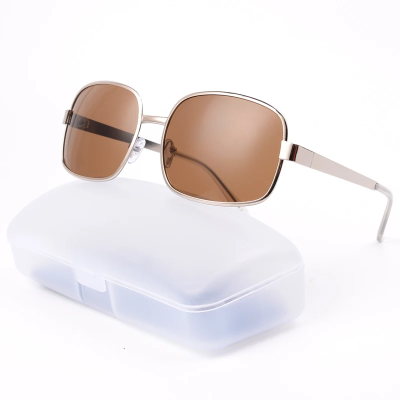 Men's and women's new fashion trend street summer sun shading beach tourism metal round frame brown fashion glasses: with box