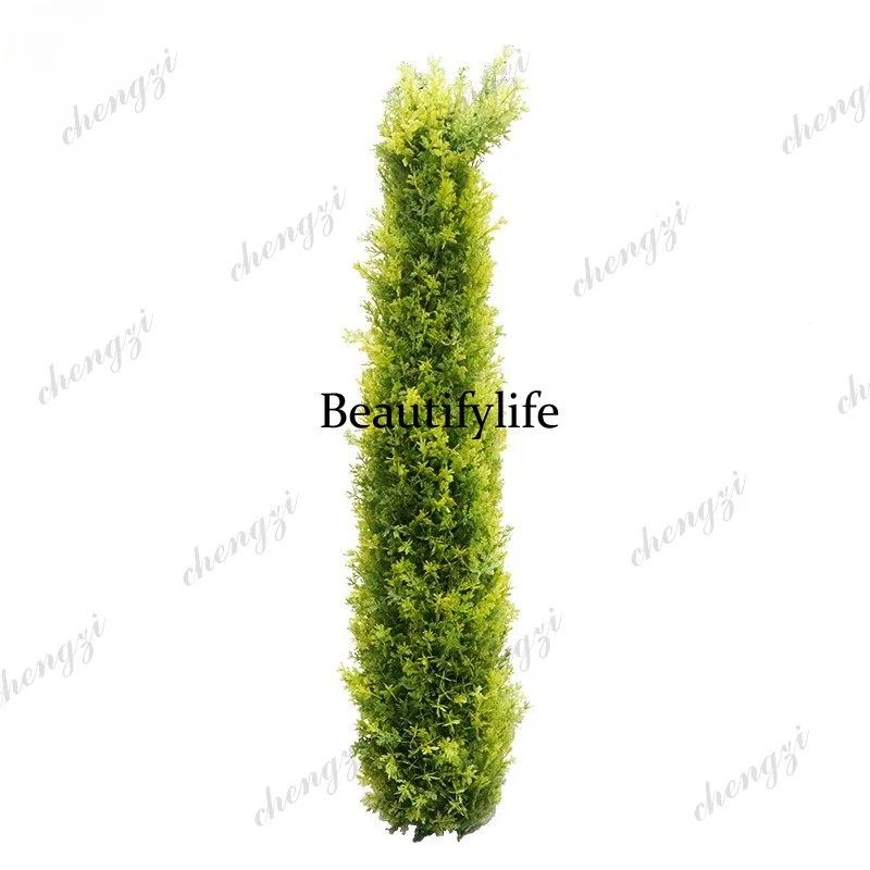 A74 Simulation Cone Tree Indoor and Outdoor New Columnar Pine Hotel Home Landscape Floor Green Plant Ornament