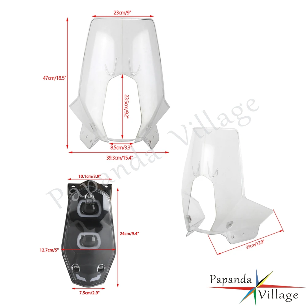 Motocross Adventure Dirt Bike Rally Clear Fairing Windshield For 450 RALLY REPLICA 701 BAJA 701 RALLY ENDURO 690 LED Headlight