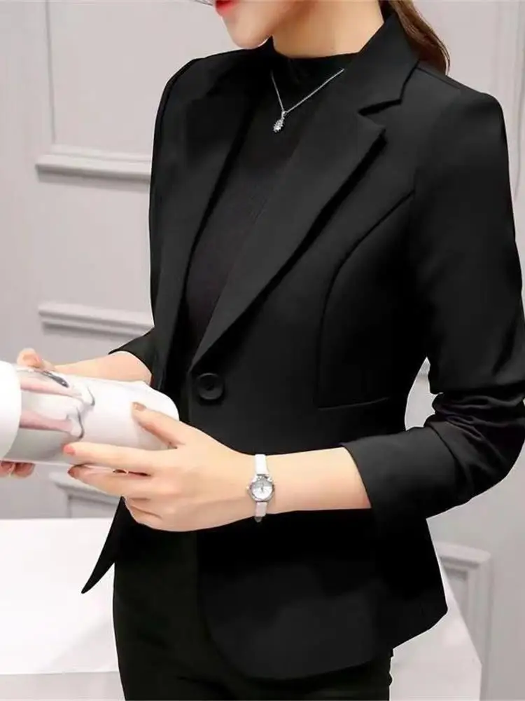 

Ele ort Women's Jaet Casual Slim Fit Korean Sle Spring Summer Thin Outerwear Profional Workwear Coat