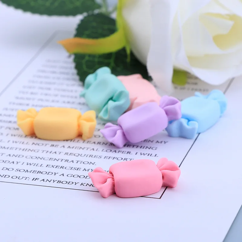 10pcS Colour Candy Resin DIY Ear Stud Icebox Shoes Hat Barrette Mobile Phone Case Decoration Cream Glue Clothes Flat Back Patch