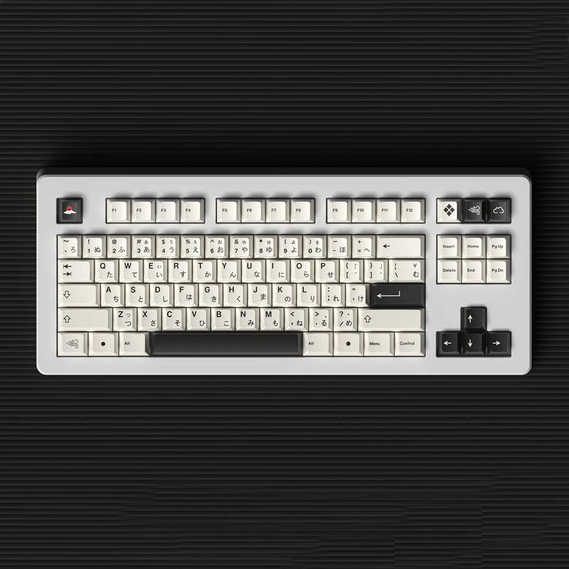 

1 Set Black And White Japanese Minimalist Keycap Cherry Profile PBT Dye Subbed Key Caps For Mechanical Keyboard With MX Switch