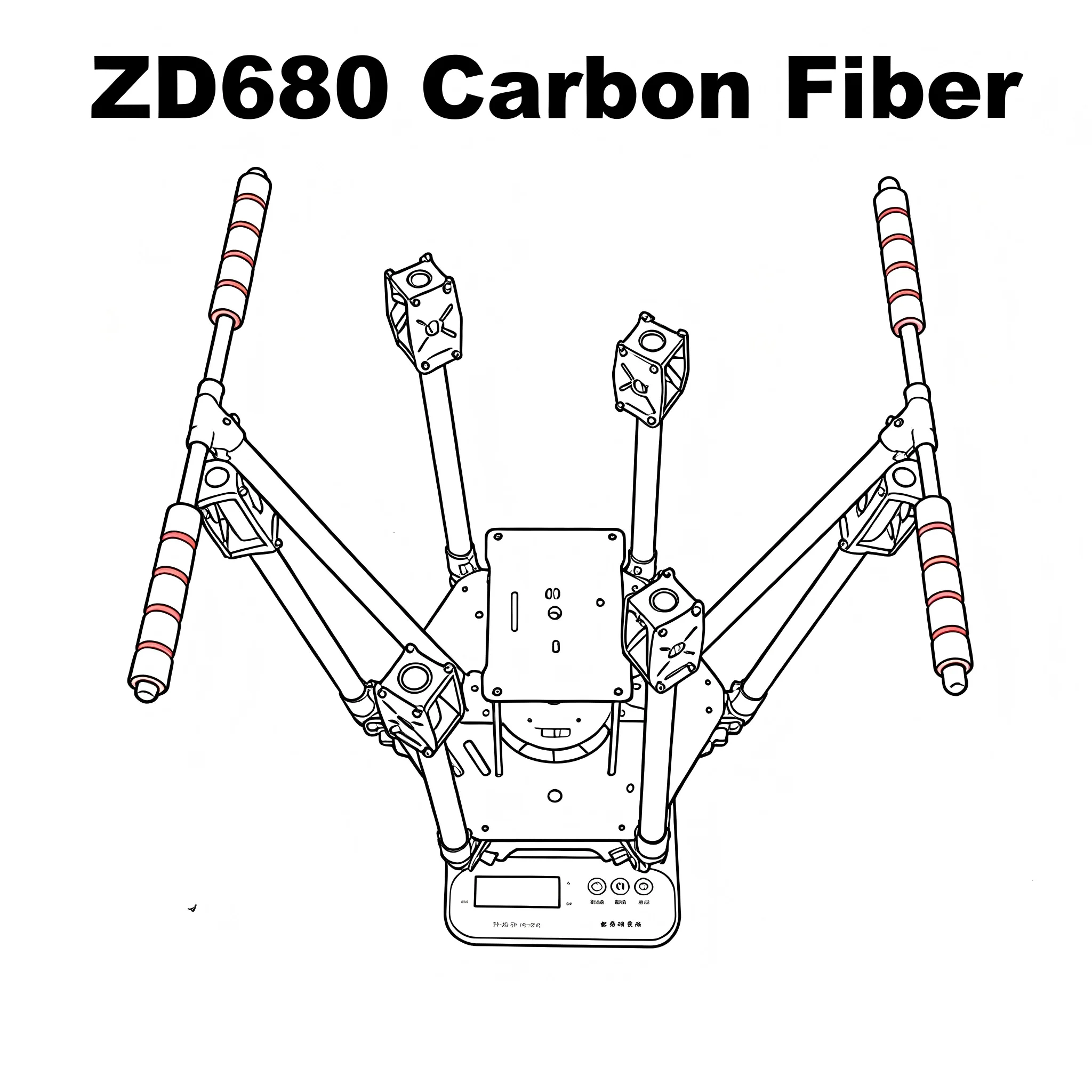 

Happy F680 Full Carbon Fiber ZD680 Hexa-Rotor Frame Foldable Arm Hexacopter Frame Kit With Unflodable Landing Gear for Happy