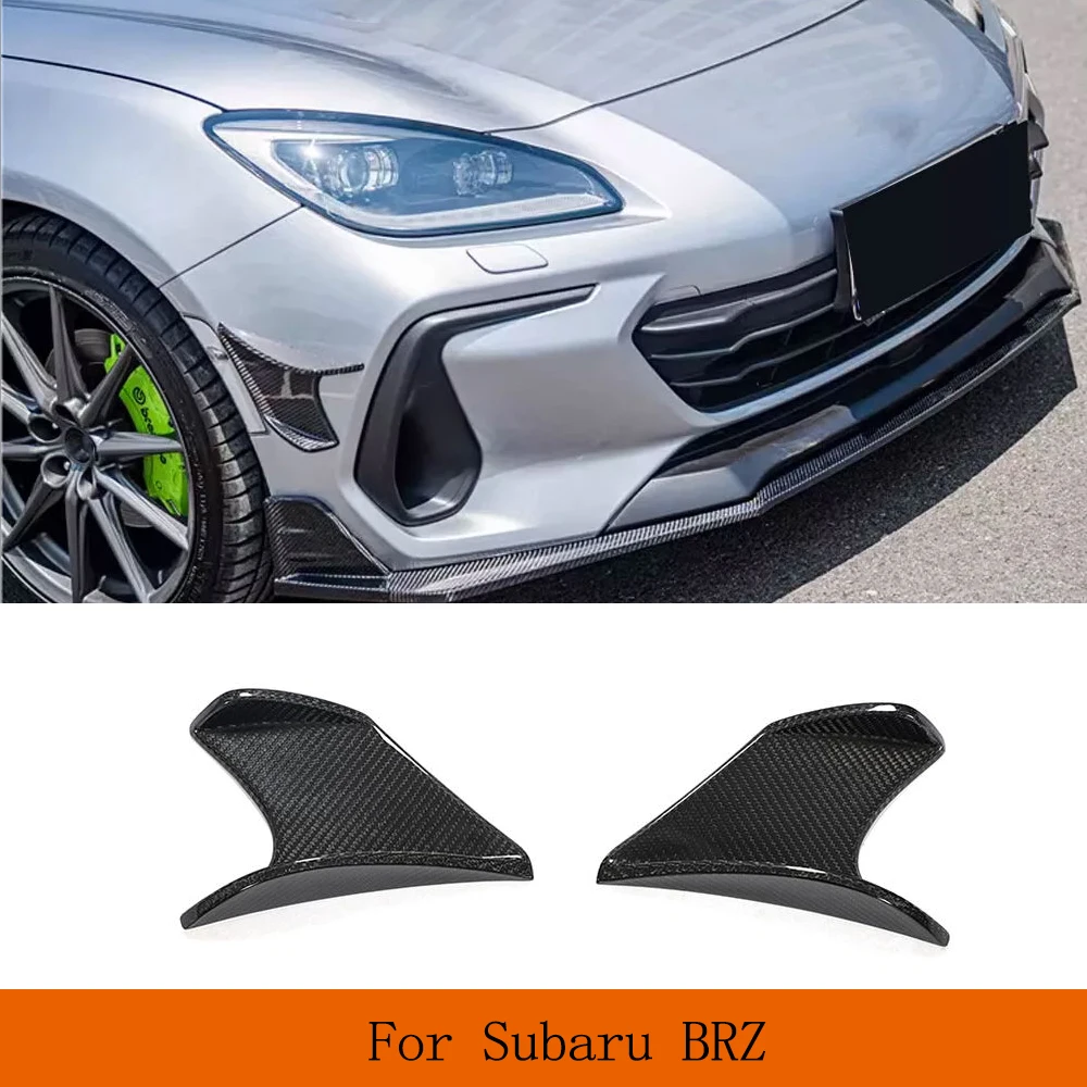 

Real Carbon Fiber Car Front Bumper Splitters Canards Fins For Subaru BRZ 2022 2023 Car Front Side Splitters Flaps Canards Apron