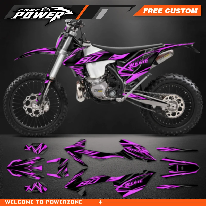 Powerzone Custom  Motorcycle Graphics Backgrounds Decal Stickers Kits for KTM SX SXF 2016-2018 EXC XCW 2017-2019 125-500cc 158