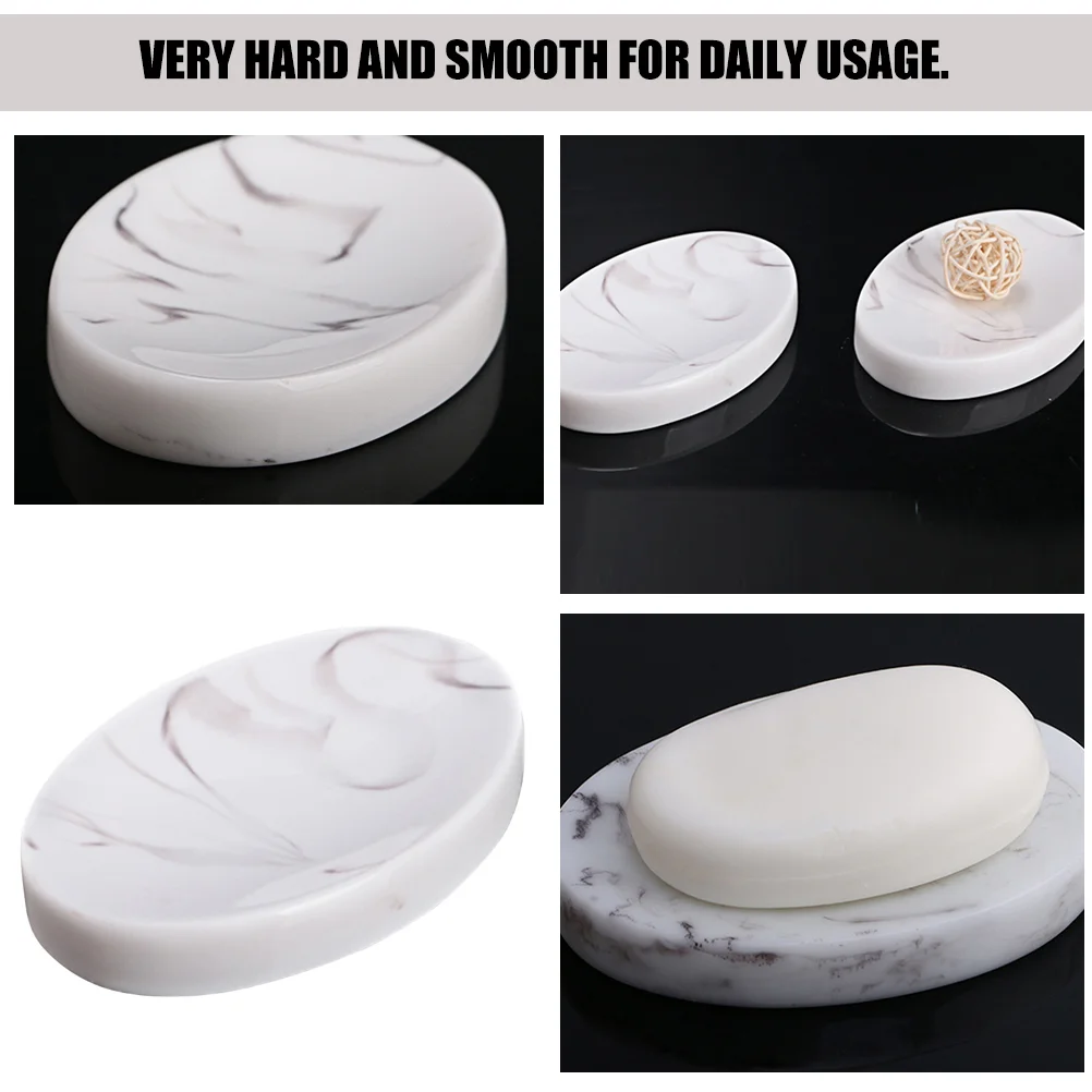 Creative Soap Dish Marble Tray Shower Toilet Holder Candlestick Household Portable Container