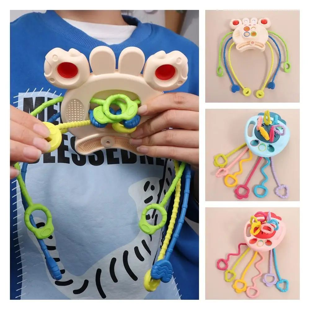 Cenoura bebê puxar corda brinquedo dentição brinquedo de segurança caranguejo montessori brinquedos sensoriais desenvolve cognitivo dedo agarrar treinamento crianças