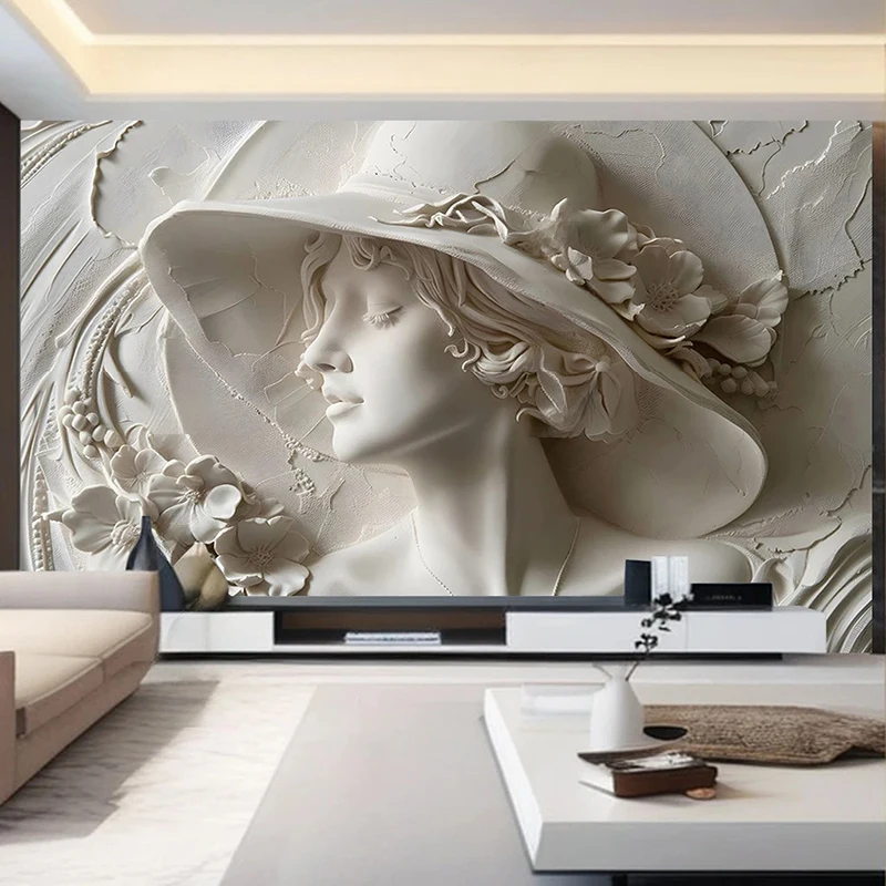 

Custom Any Size Mural Wallpaper 3D Creative Modern Relief Sculpture Wall Painting Living Room Bedroom Dining Room Art Wall Paper