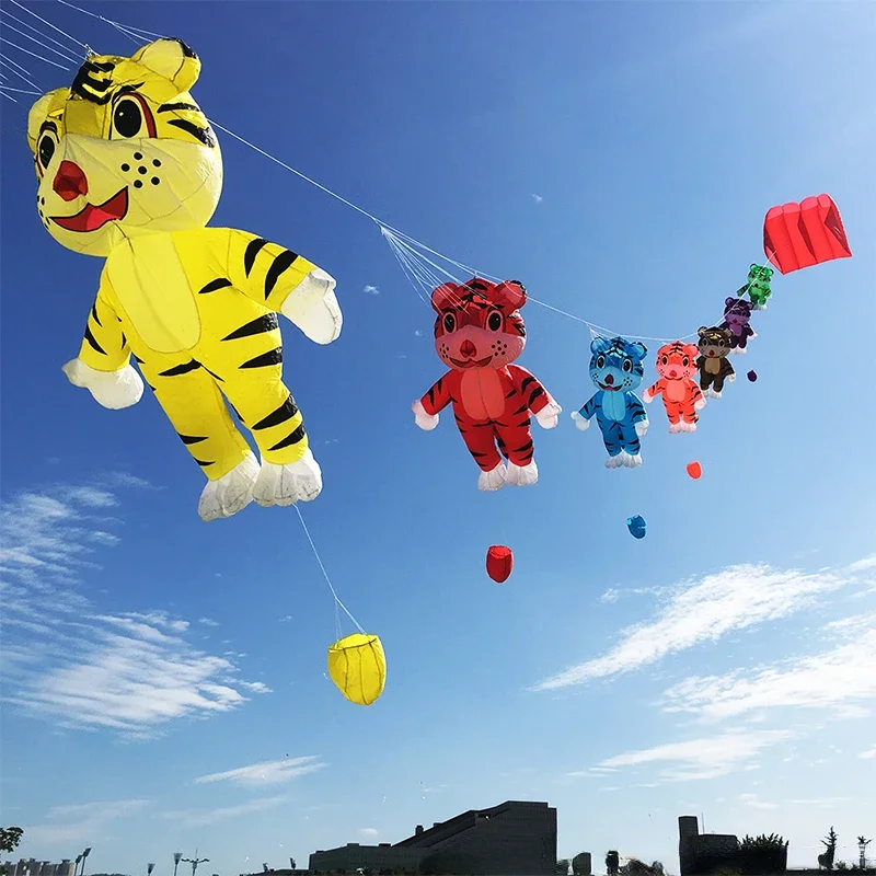 2.5M Tiger Pendant Kites Polychrome Soft Inflatable Animal Kite Easy To Fly Tear Resistant Beginner Kite Parent-child Activity