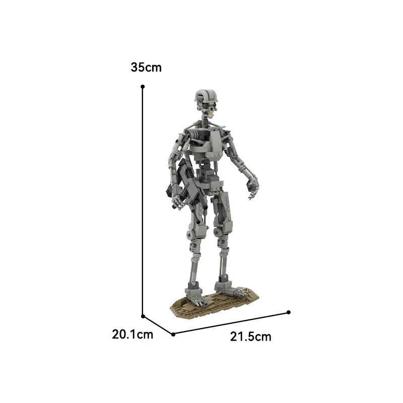 MOC 클래식 영화 터미네이터 메카 로봇 T-800 블록 세트 지능형 금속 뼈 로봇 브릭 장난감 어린이 선물