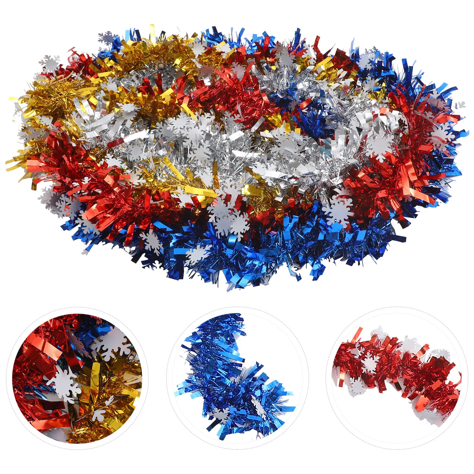 

4Pcs Xmas Snowflake Garland Artificial Christmas Decoration Party Supplies Hanging Garland for Wreath Making Garden and Home