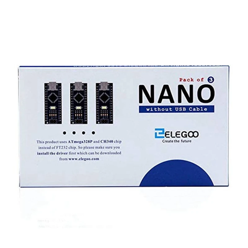 2014 Version Nano Board CH340/Atmega328p Compatible With Arduino Nano V3.0 (Pack Of 3 Without Mini USB Cable)