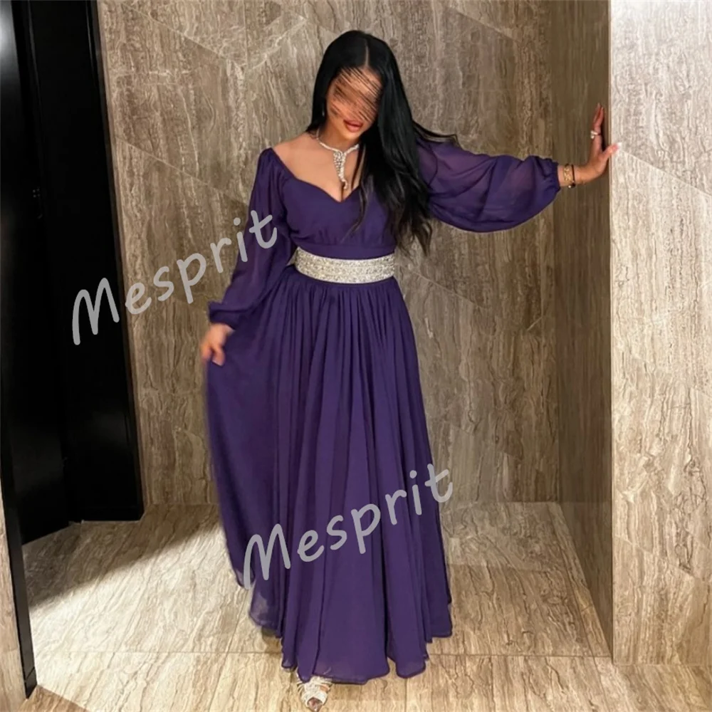 Aangepaste retro klassieke lange mouwen plooi a-lijn lange jurken formele avondjurk op maat gemaakte gelegenheidsjurk elegant feest