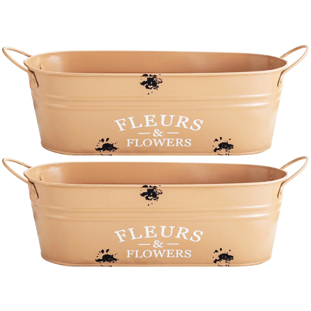 

Hanging Plant Pot Retro Tin Flower Floral Arrangement Container Fresh Bucket Office Garden Ornaments