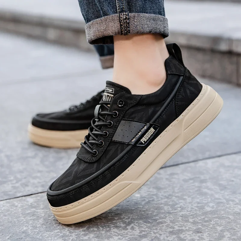 

2025 Summer New Men Sneakers Fashion Versatile Canvas Shoes Height Increasing Casual Sneakers Men Comfortable Vulcanized Shoes