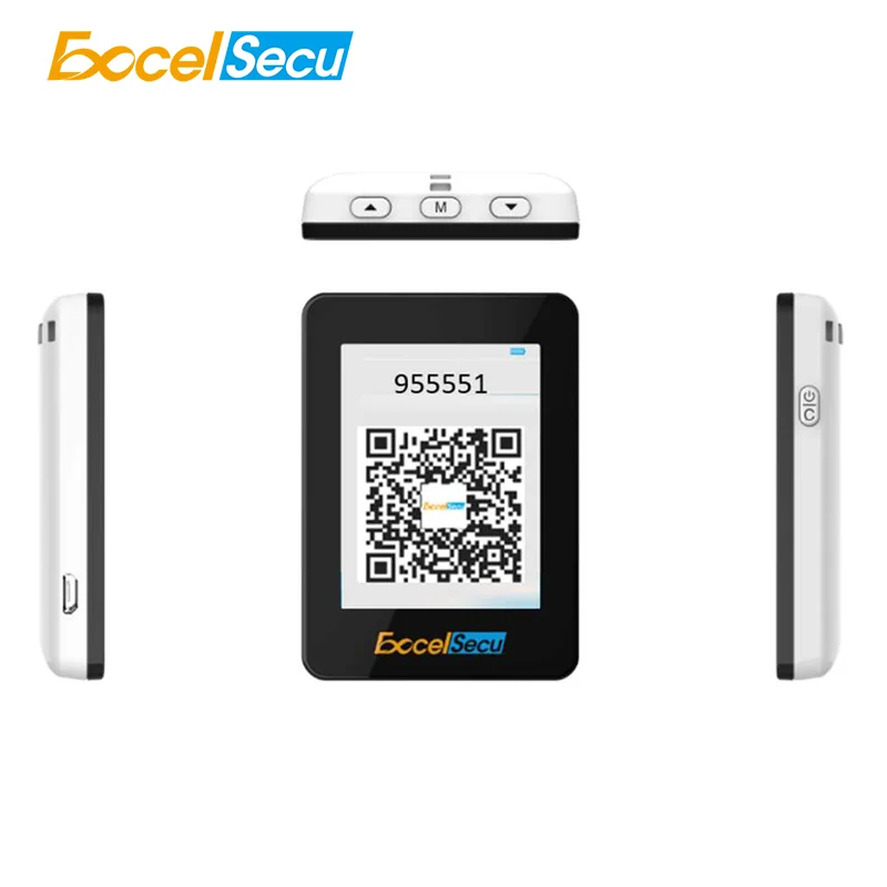 Excelsecu Dynamic QR Code 2.4-inch Color LCD Display Compact Light Support BLE NFC Speaker For Elderly Care Security