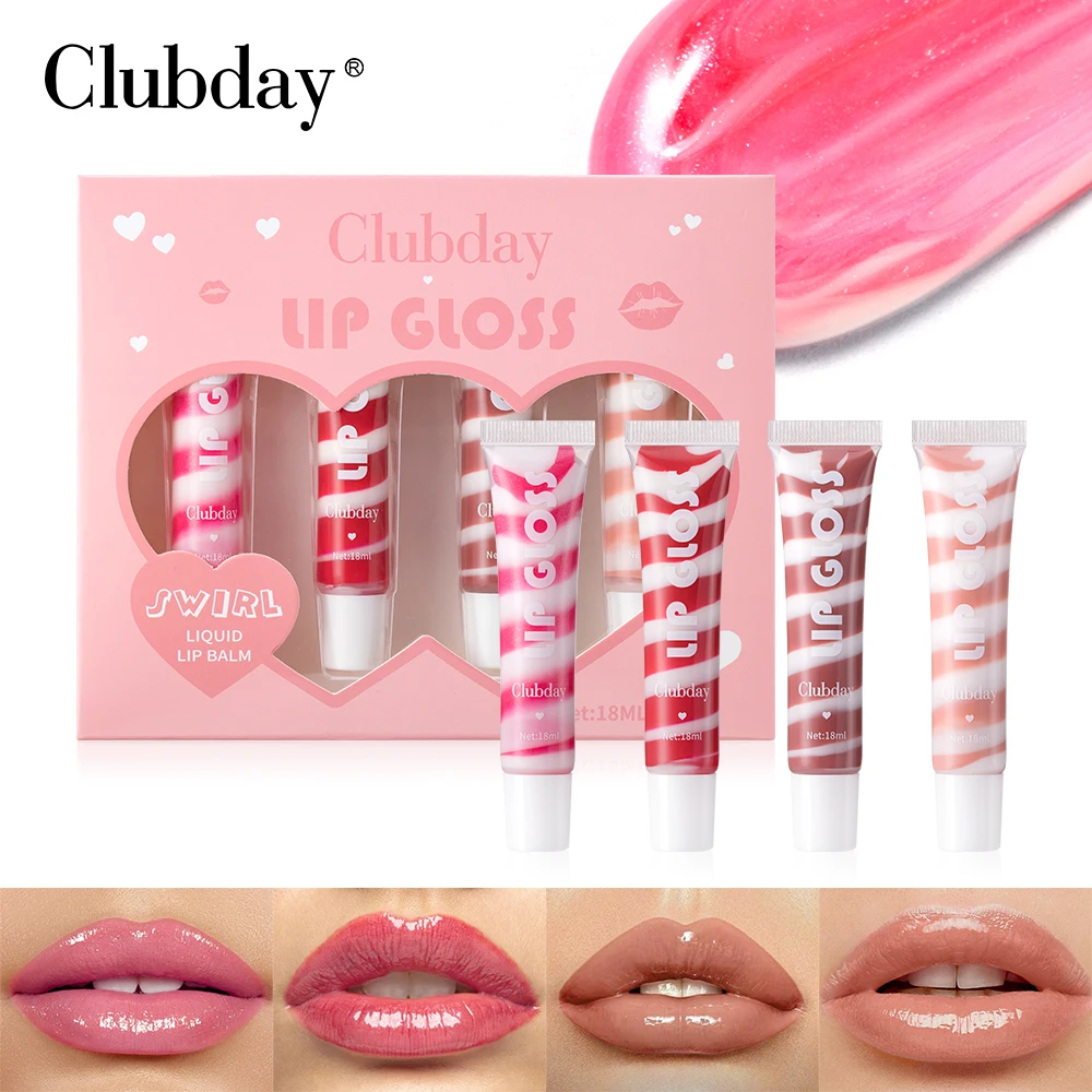 Clubday 4 色スーツパールファイングリッター保湿栄養スパイラルフルーツ口紅耐久性のある簡単な着色チューブリップ