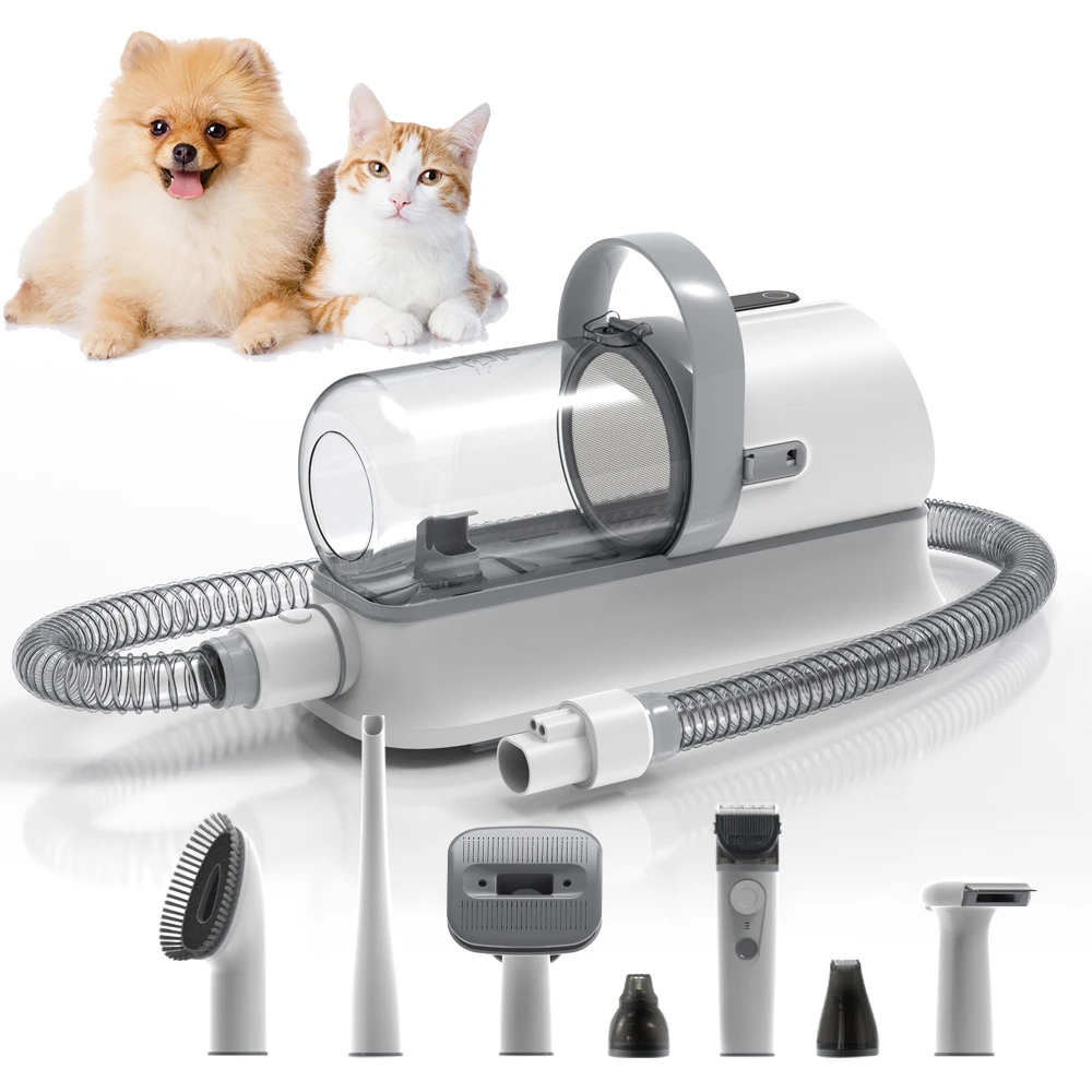 

Stylish Grey Electric Pet Hair Clipper with 7in1 Grooming Tools for AllinOne Care