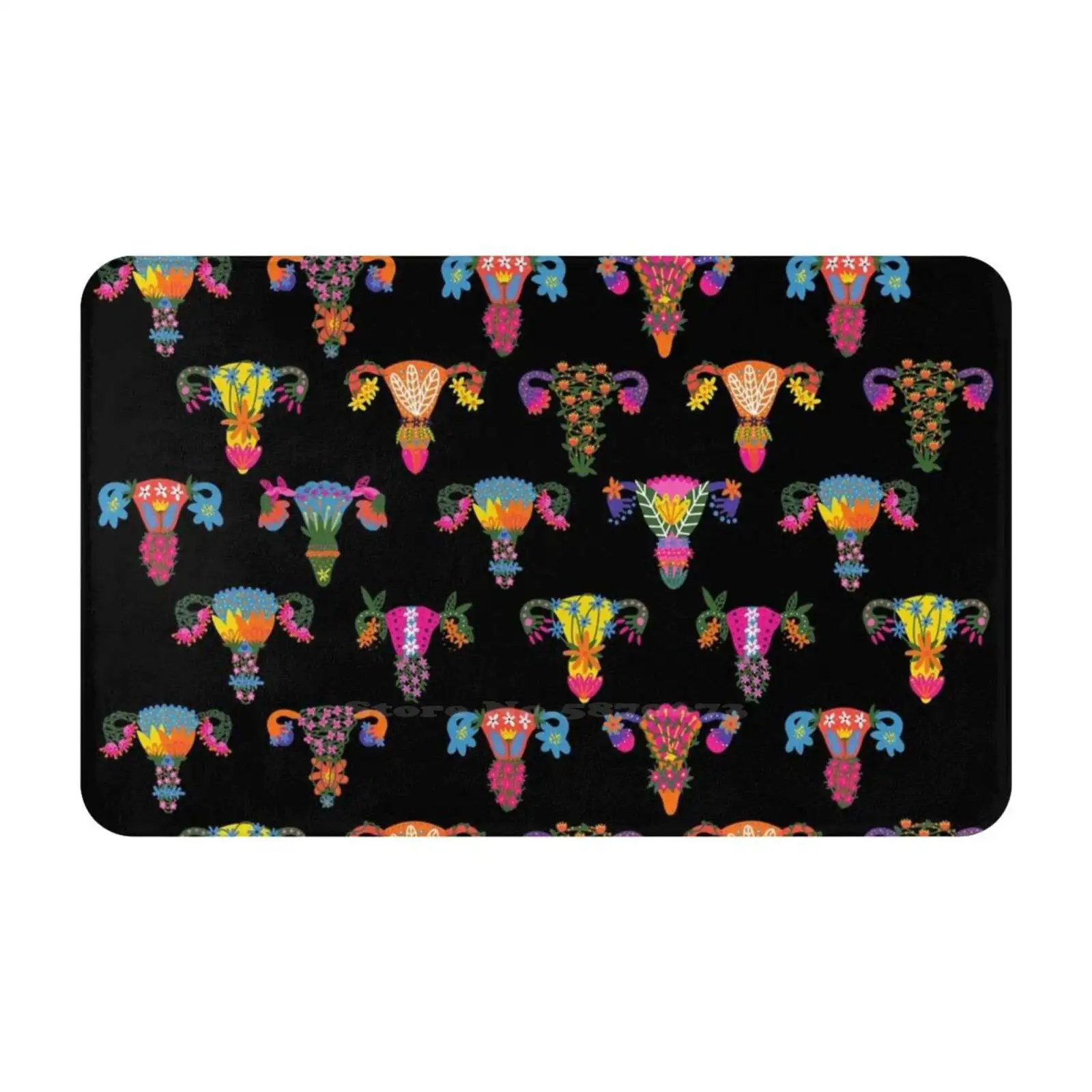 Uterus And Ovaries Pattern Galore Soft House Family Anti-Slip Mat Rug Carpet Patter Galore Uterus Pattern Galore Uterus And